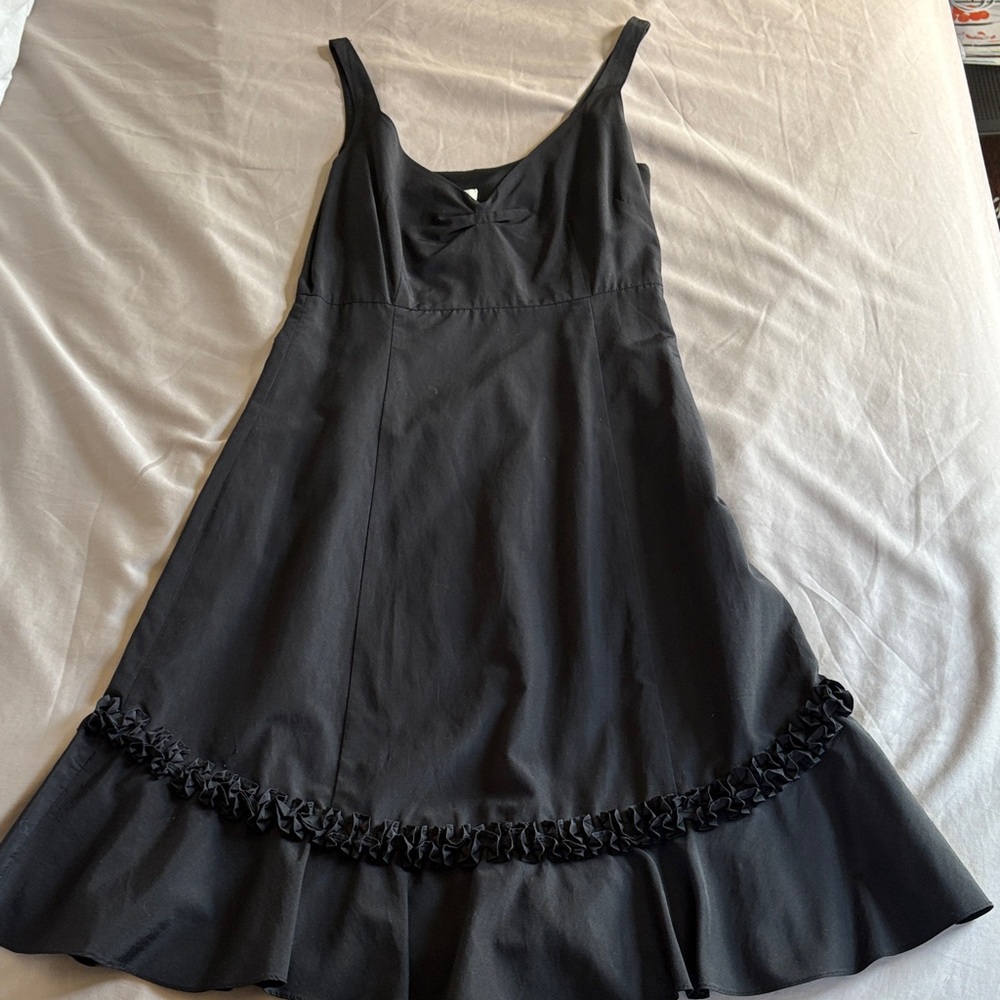 Anthropologie Odille Black Ruffled Mini Dress